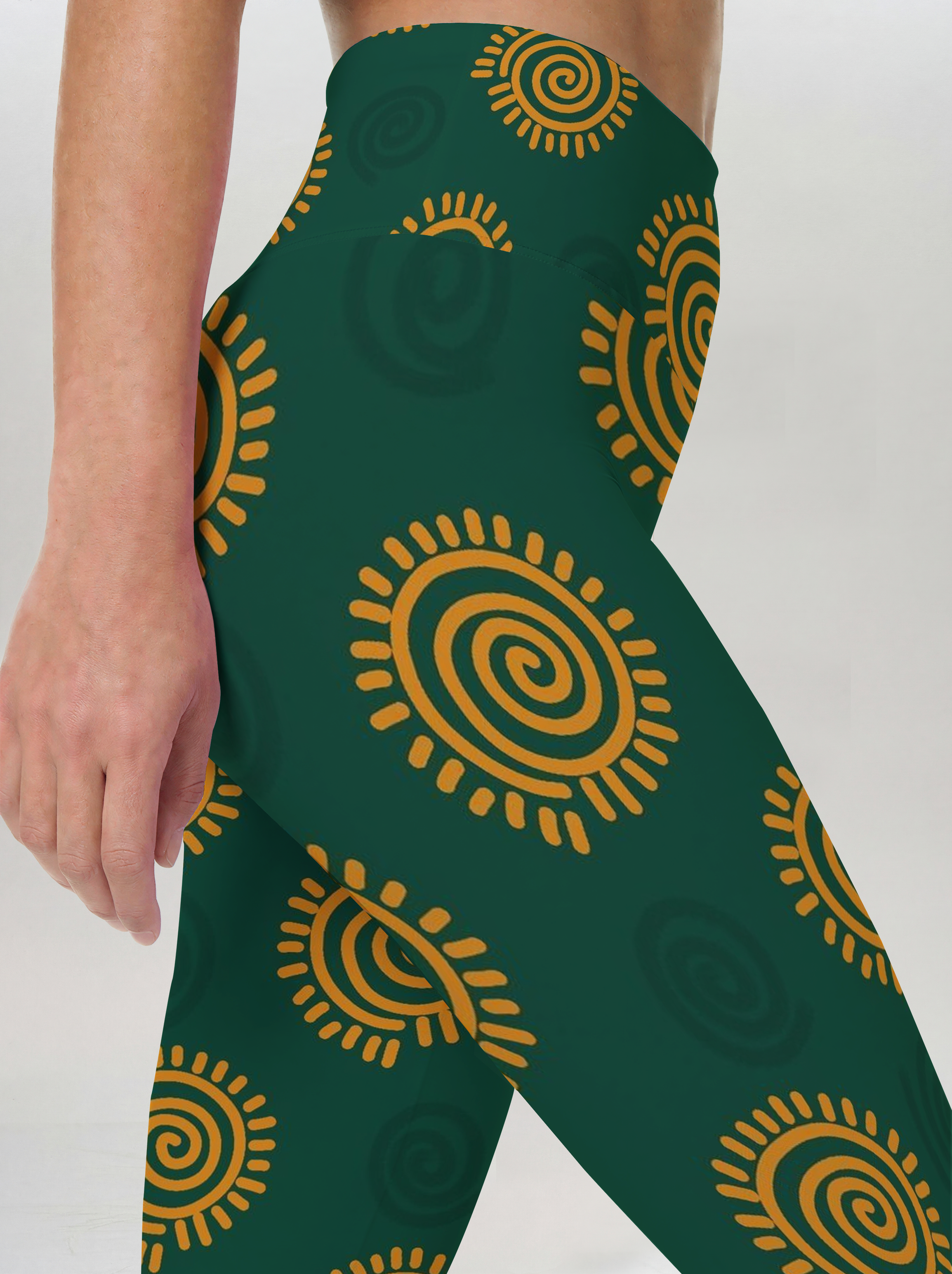 Sun Spiral Emerald Leggings