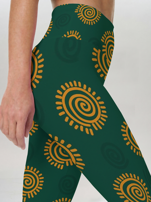 Sun Spiral Emerald Leggings