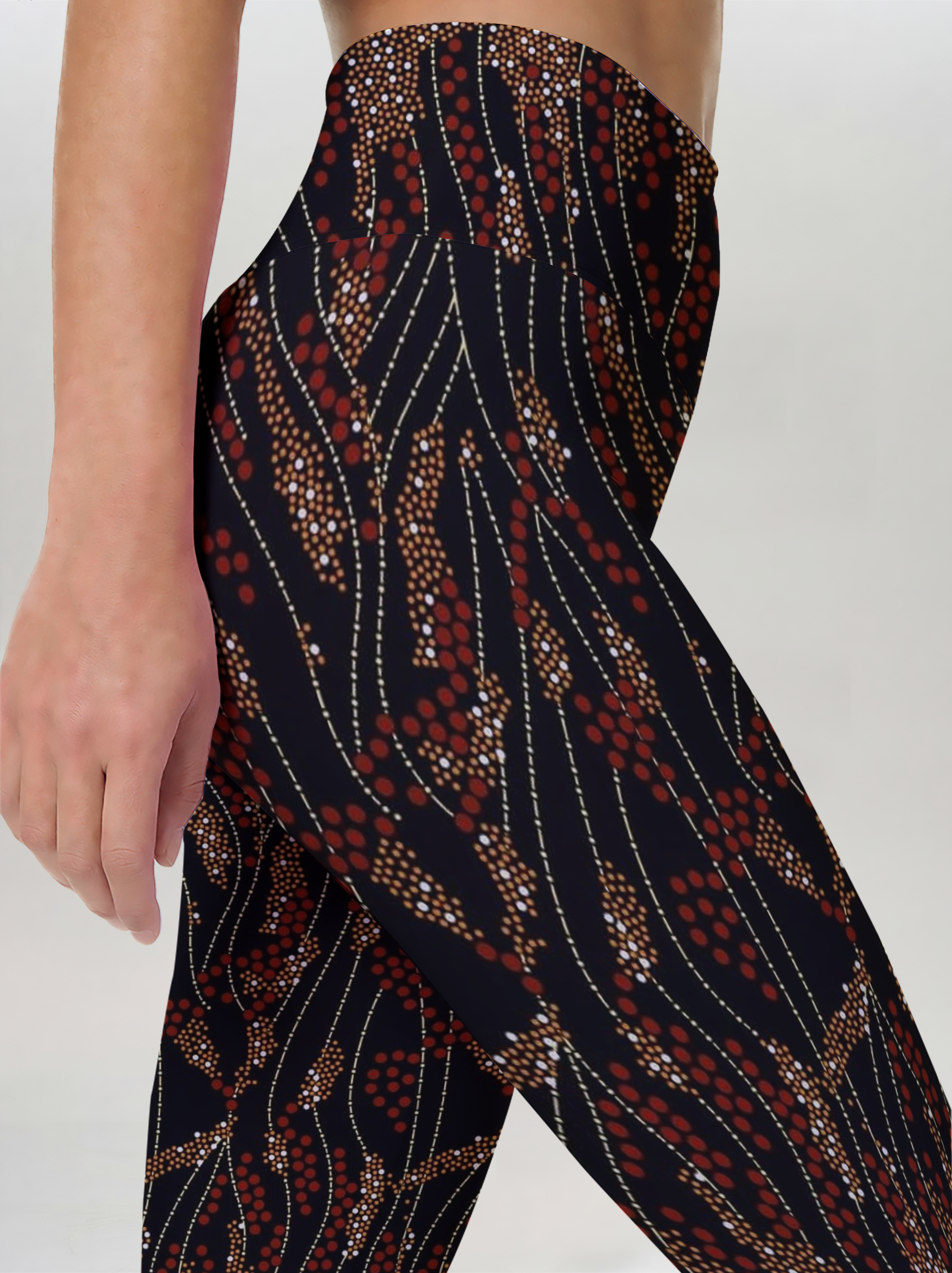 Aboriginal Dot Wave Leggings