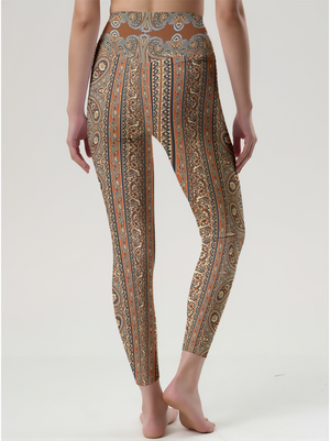 Boho Paisley Stripe Leggings