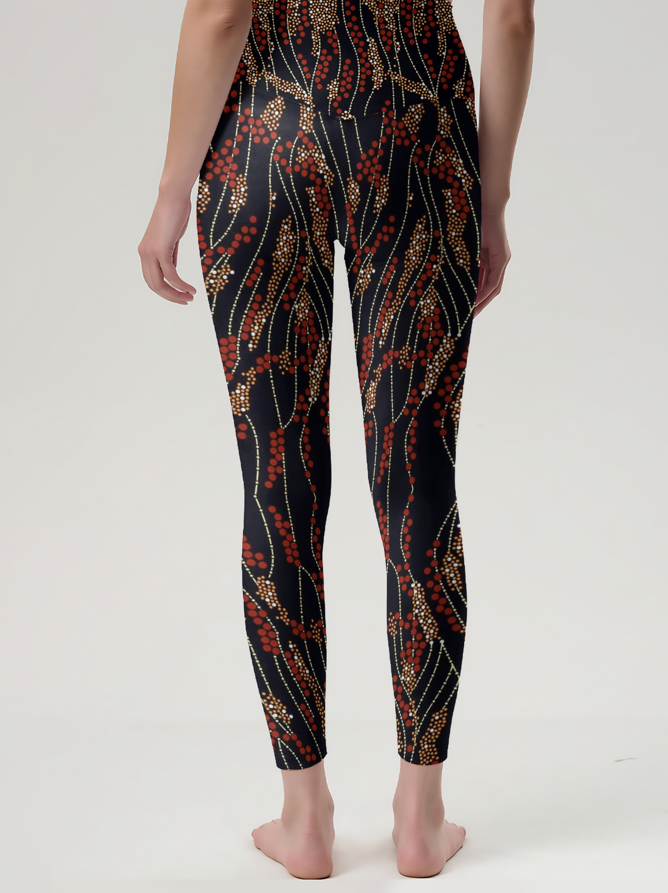 Aboriginal Dot Wave Leggings