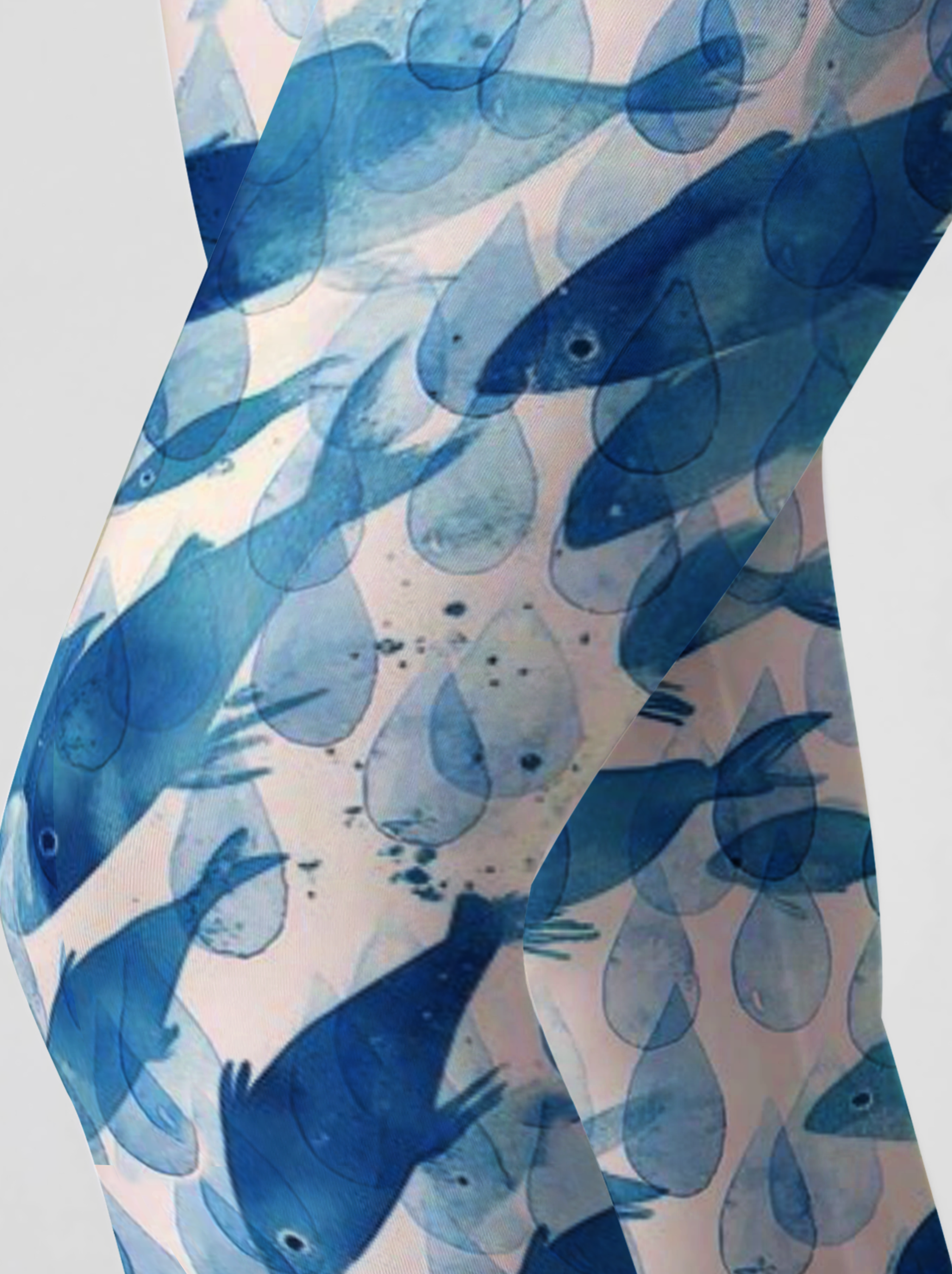 Water Ripple Fish Trend Yoga Pants
