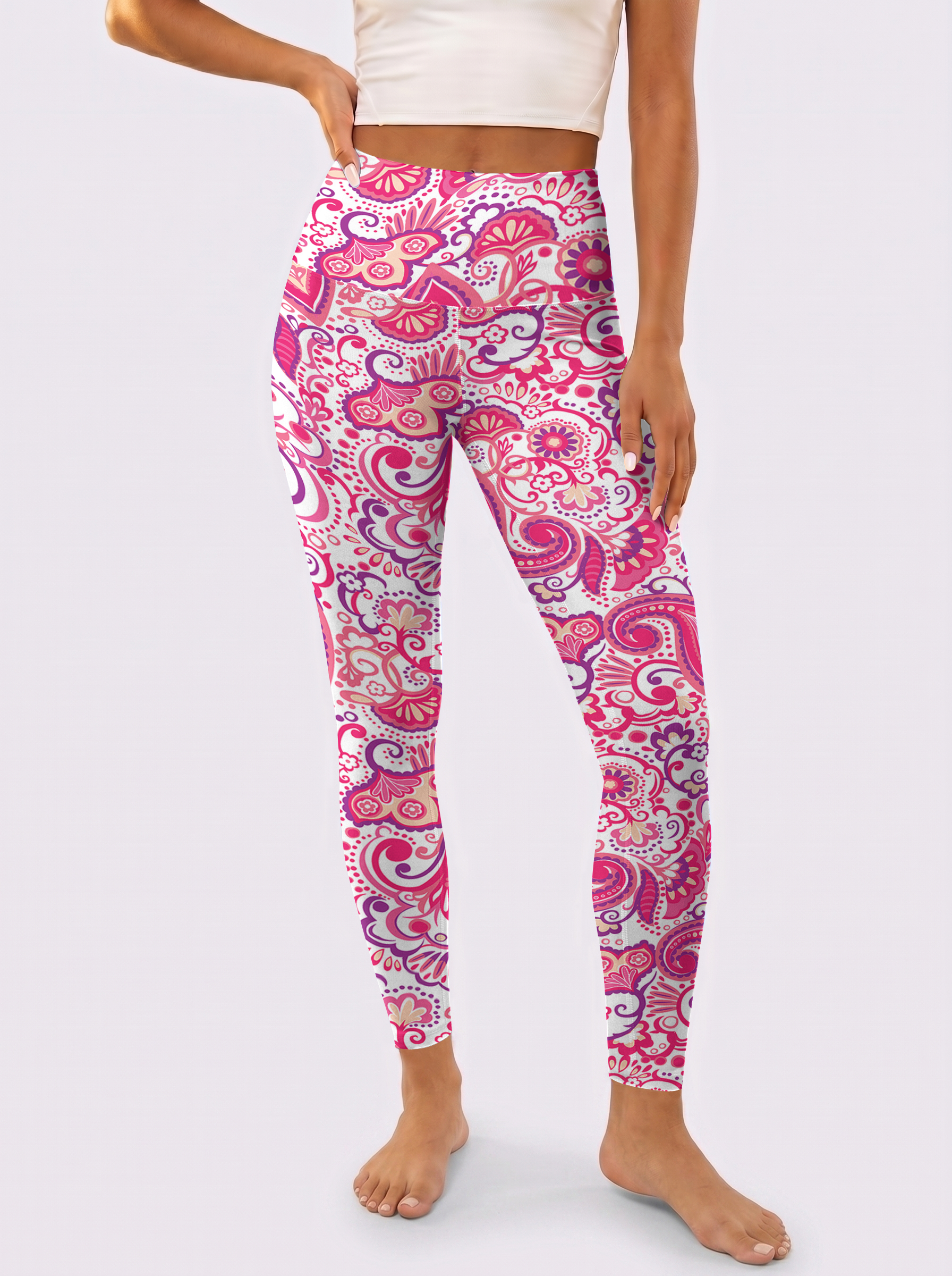 Pink Paislee Bloom Leggings