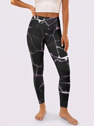 Black & Pink Line Gradient Leggings