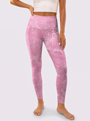 Noir Marble High-Waist Yoga Leggings