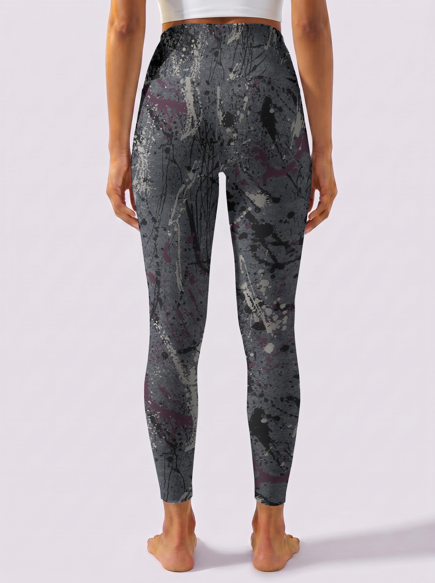 Grey Paint Splatter Leggings