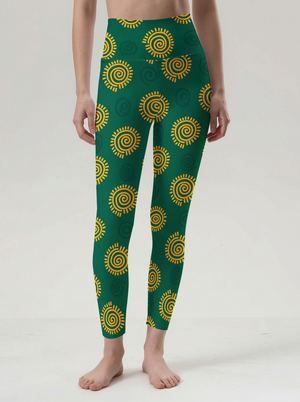Sun Spiral Emerald Leggings
