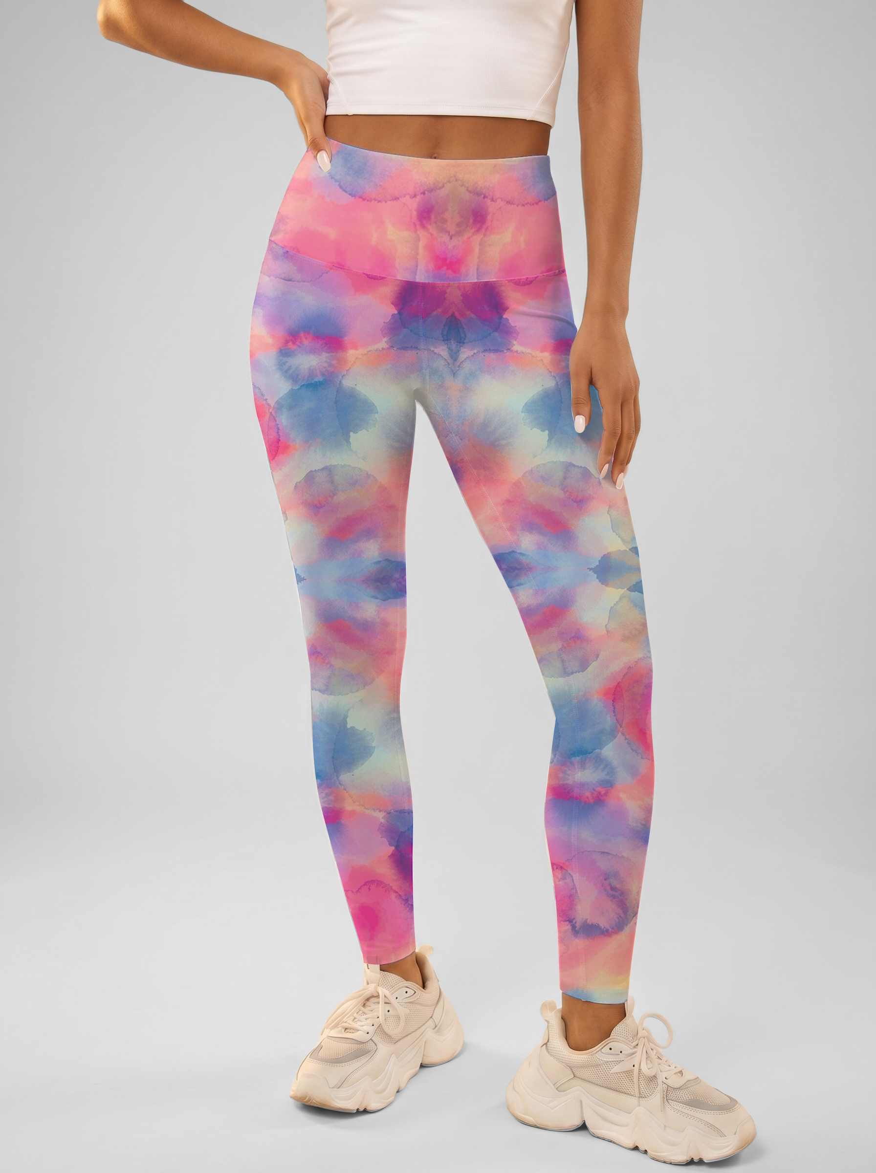 Watercolor Wash High-Waist Yoga Leggings