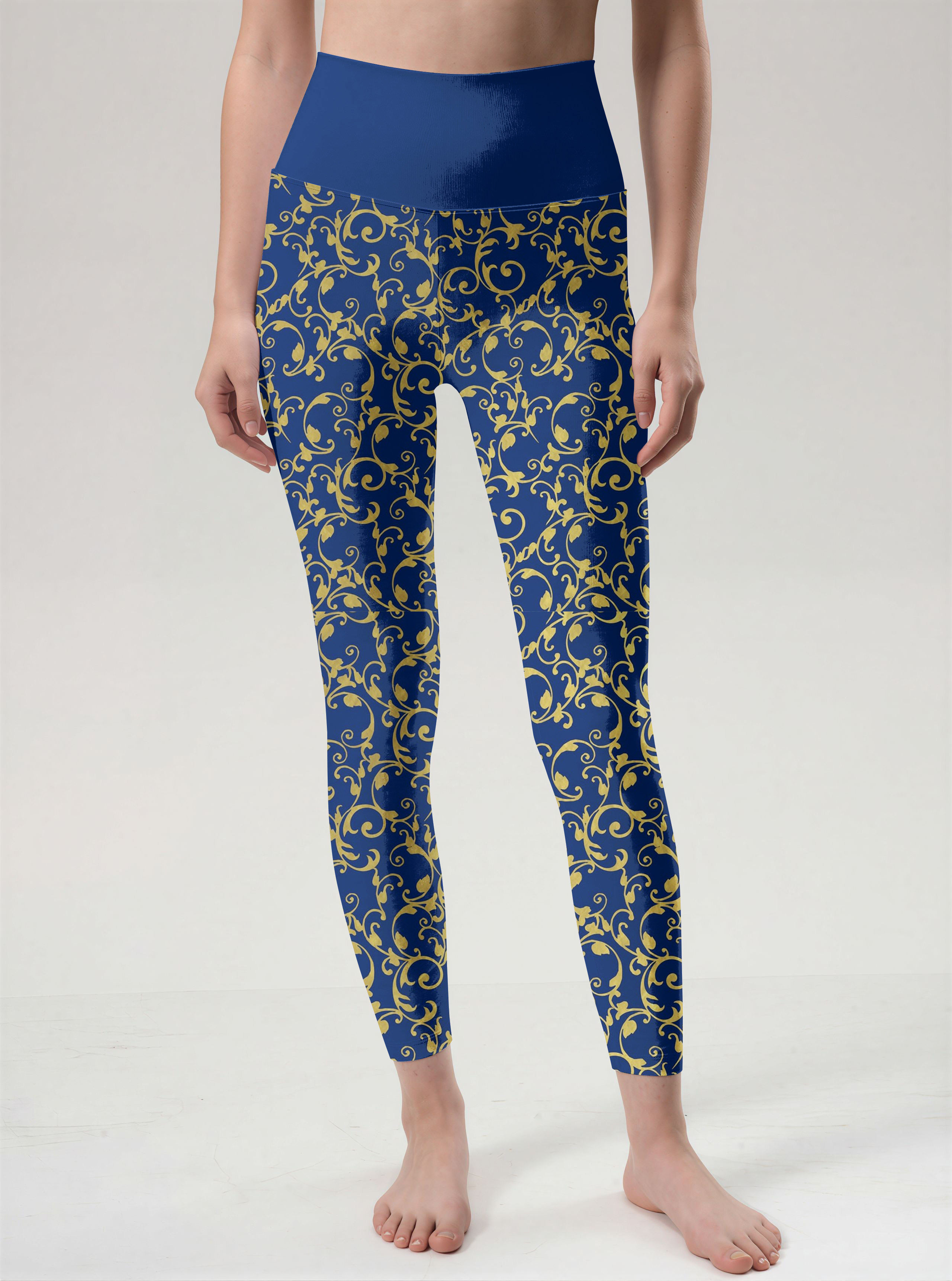 Royal Scroll High-Waist Yoga Leggings