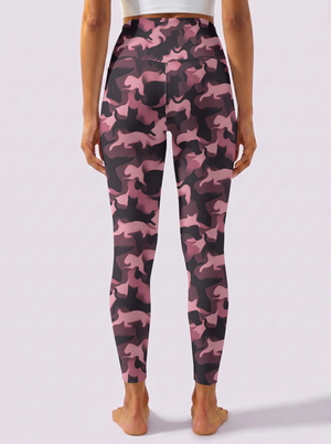Pink Leopard-Print High-Waist Leggings