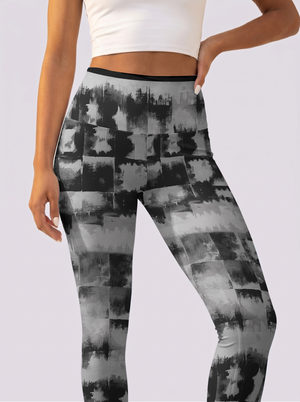 Ink Wash Checkered Leggings