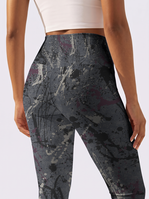 Grey Paint Splatter Leggings