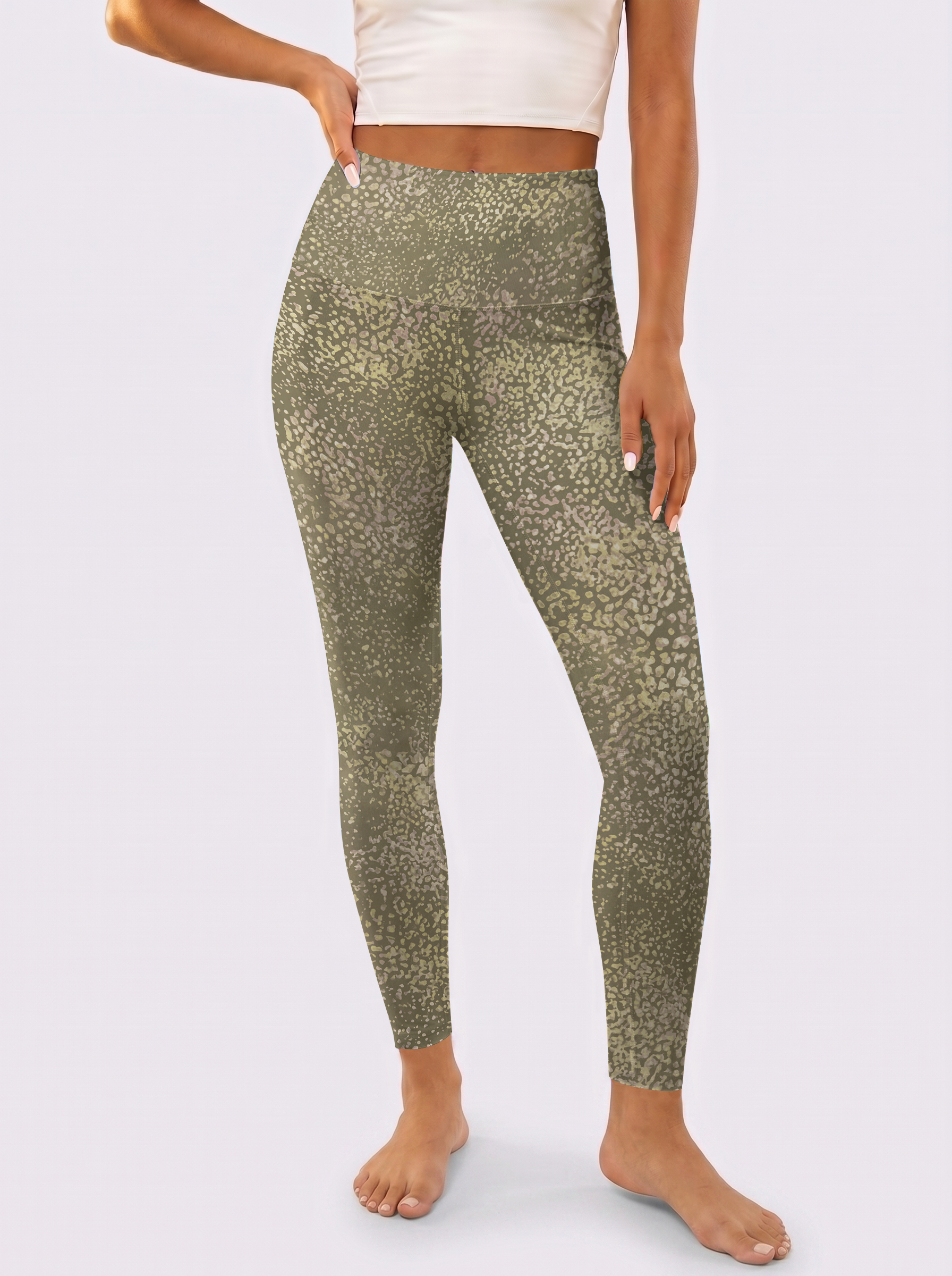 Olive Green Spot Leggings