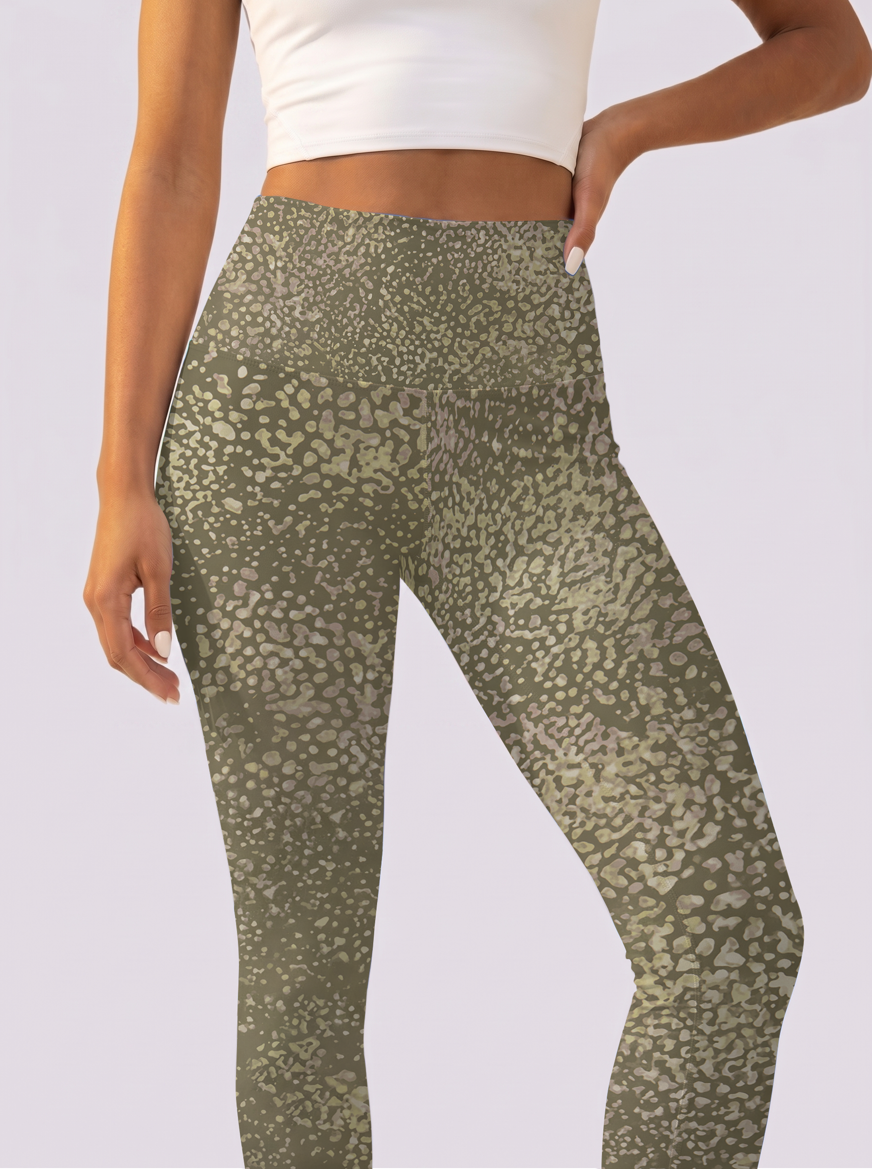 Olive Green Spot Leggings