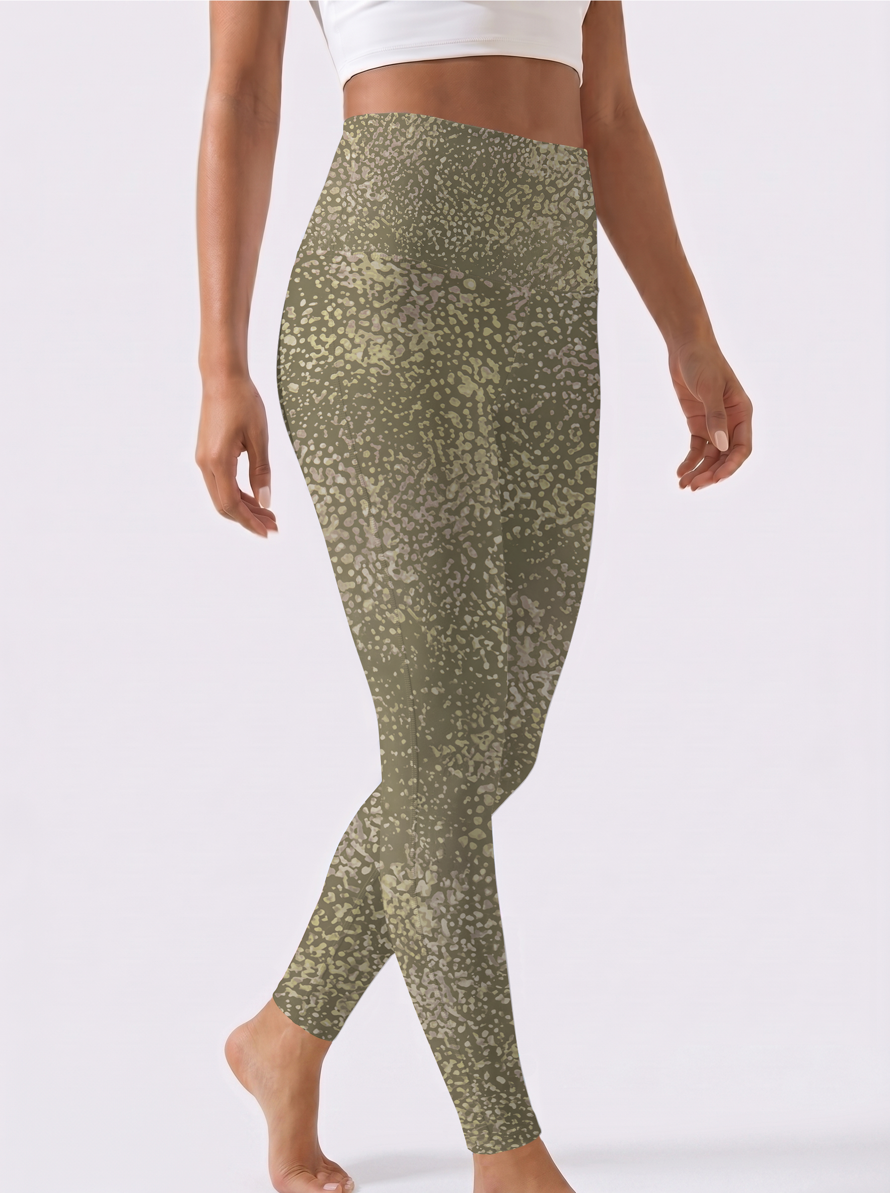 Olive Green Spot Leggings