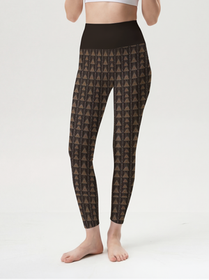 Black Gold Tribal Triangle Leggings