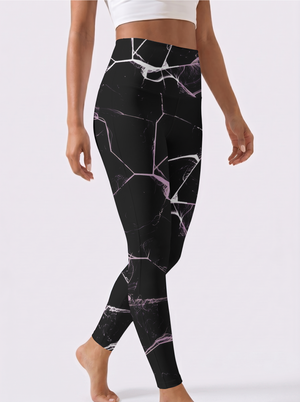 Black & Pink Line Gradient Leggings