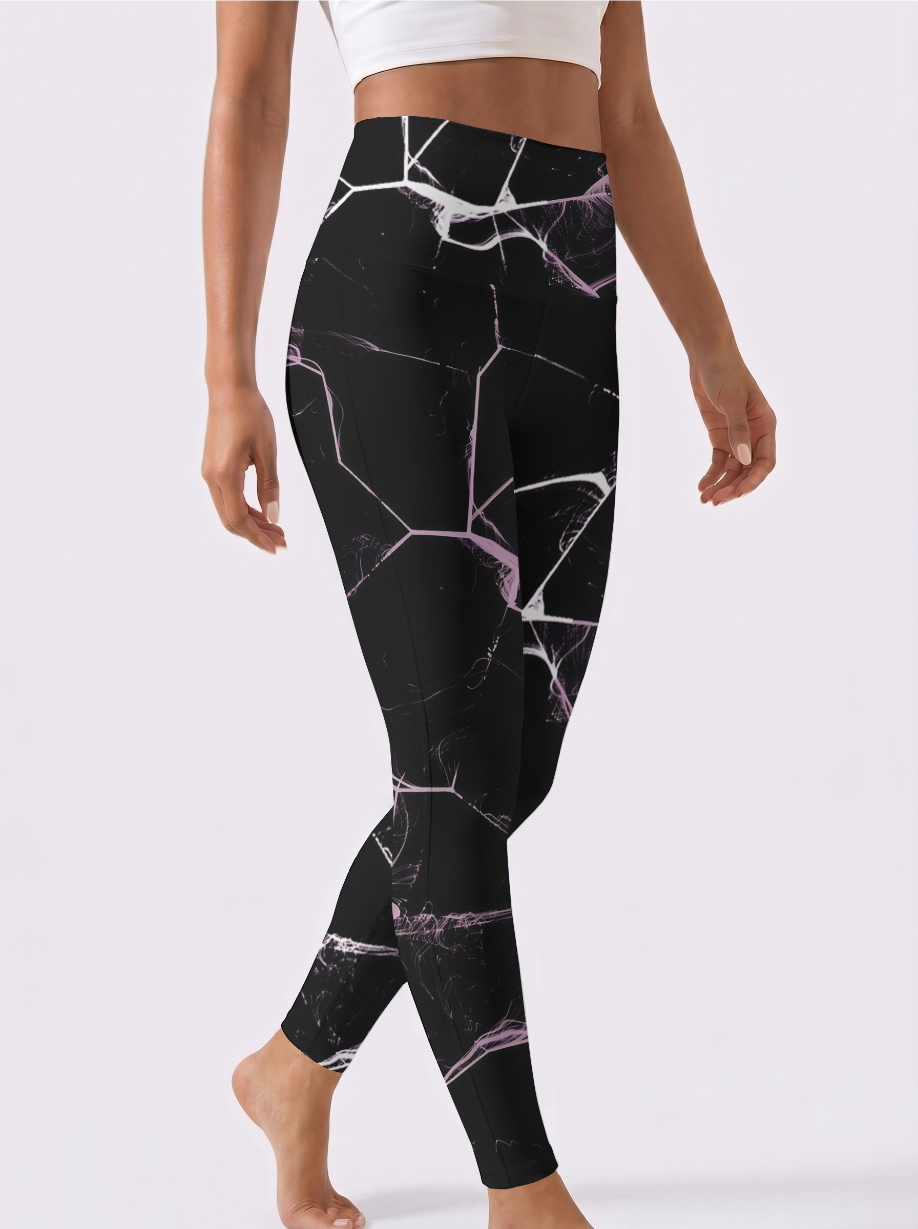 Black & Pink Line Gradient Leggings
