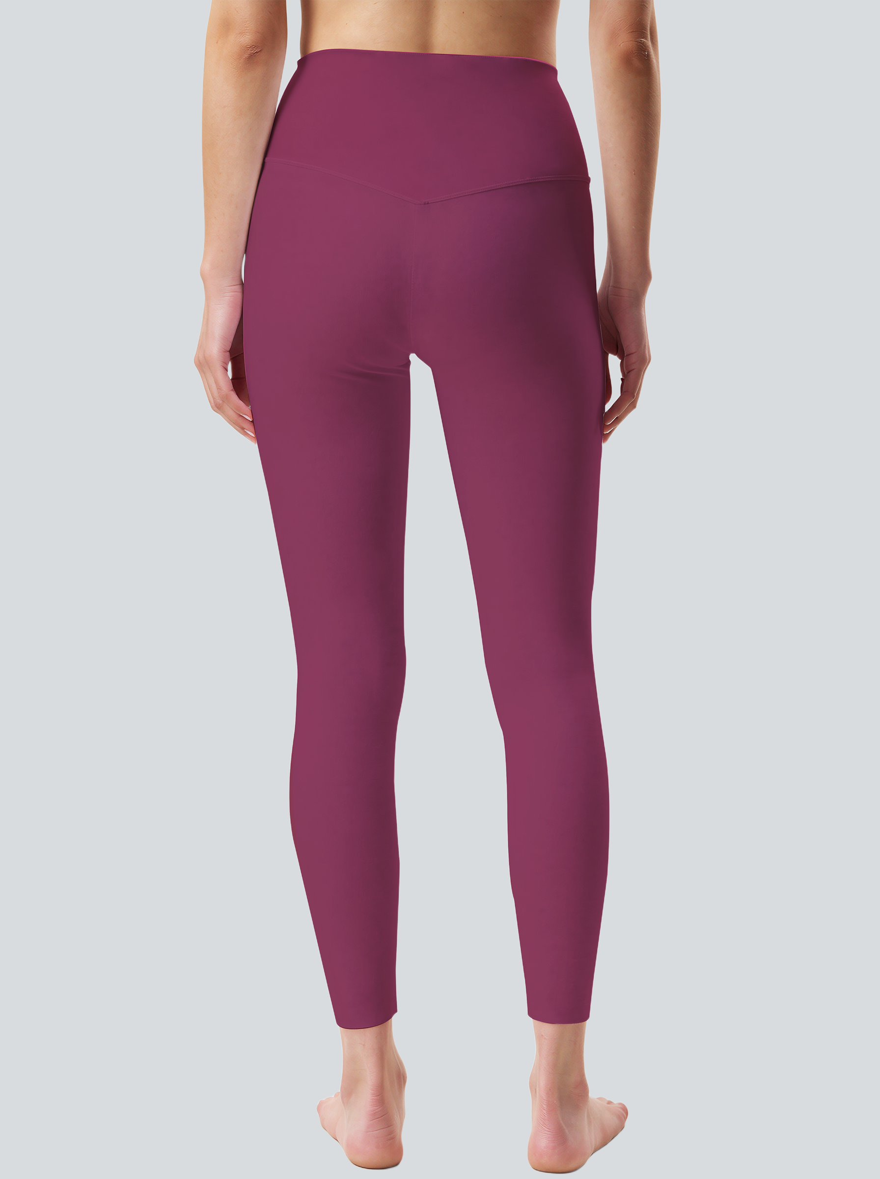 Berry Red Stitched Floral Leggings