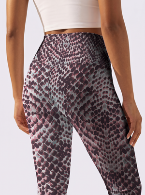Pink & Grey Snake Print Leggings