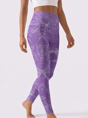 Noir Marble High-Waist Yoga Leggings