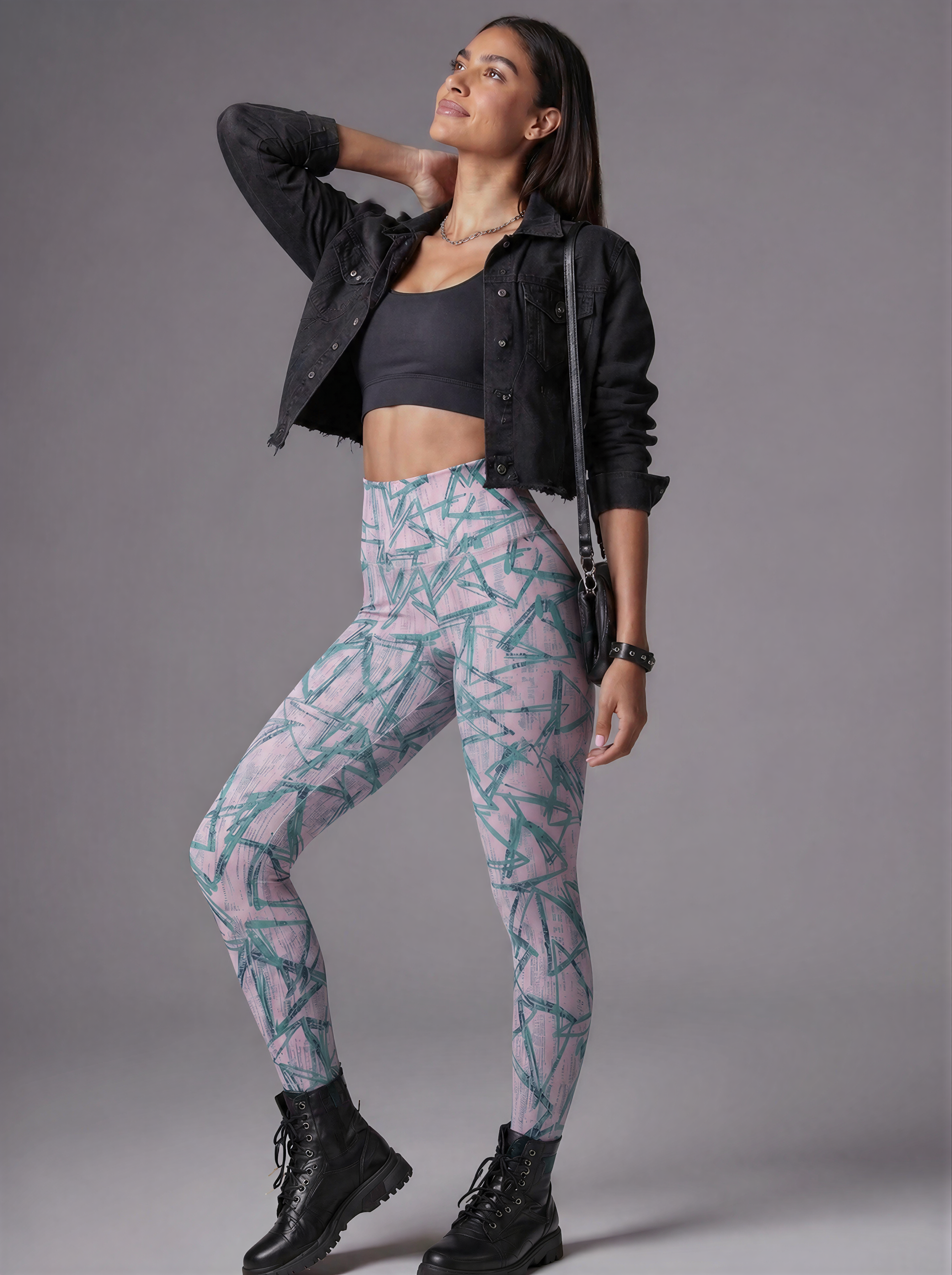 Pink & Green Graffiti Leggings