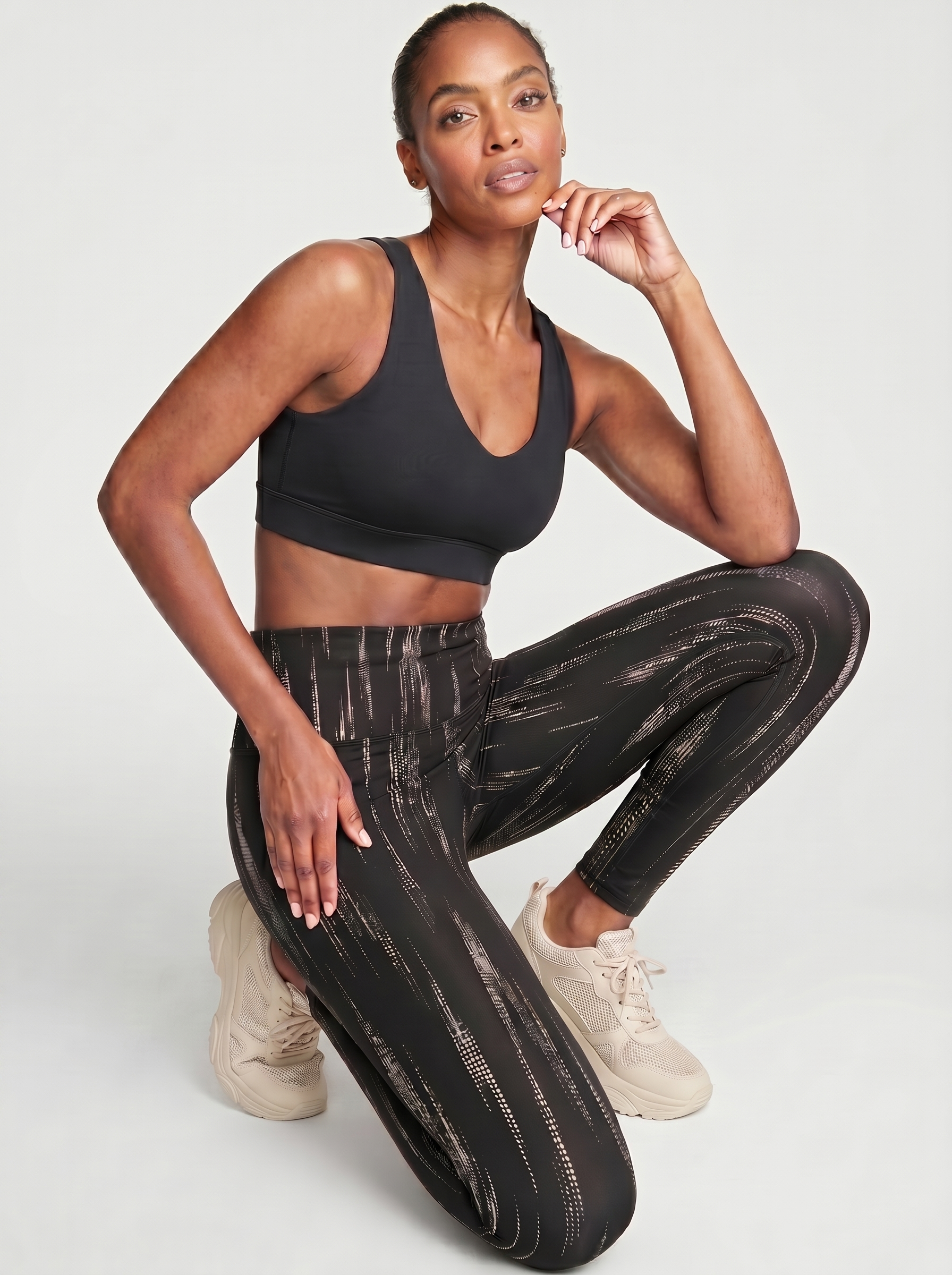 Black & Silver Line Leggings