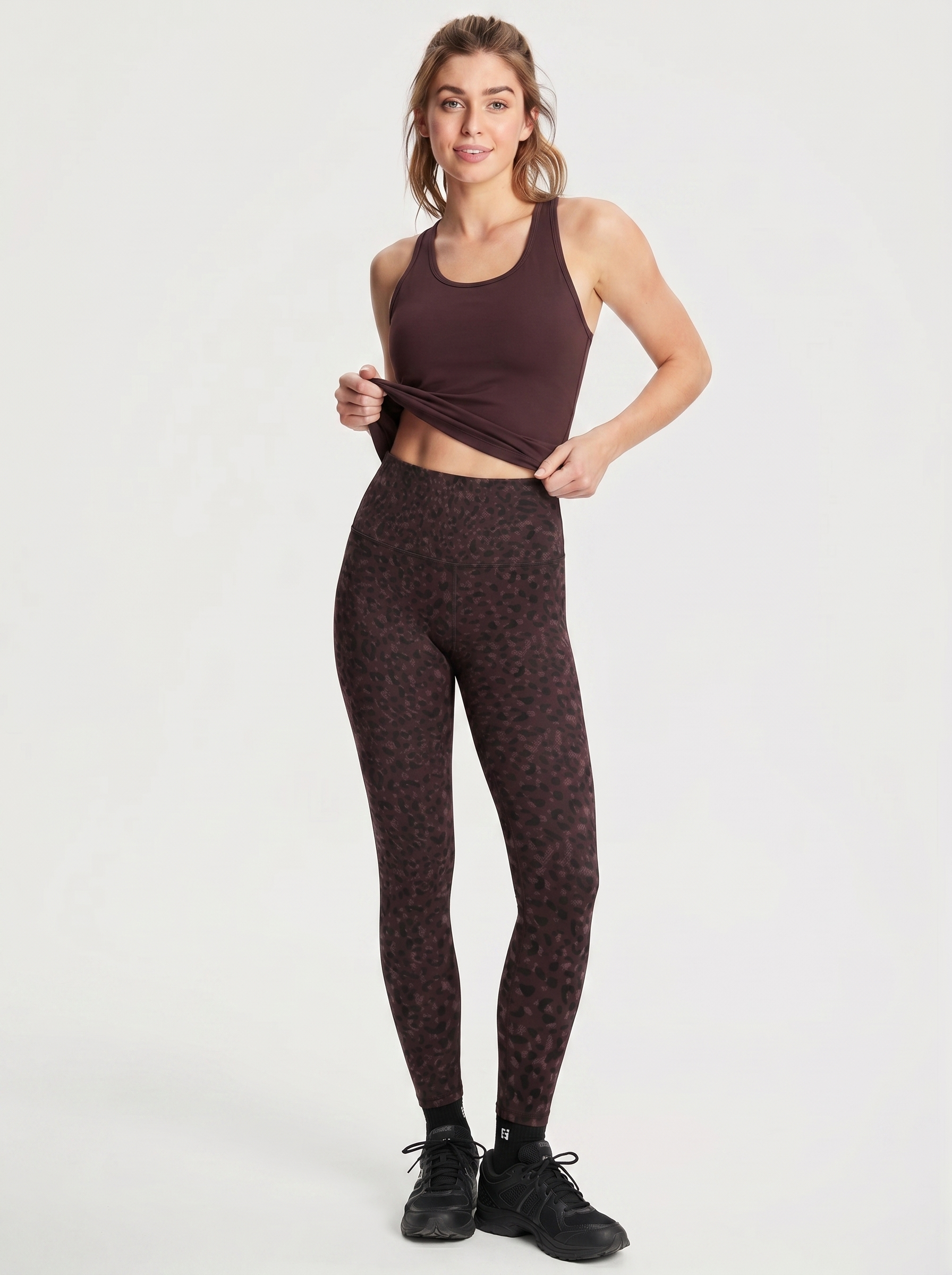 Wine Red Leopard Leggings