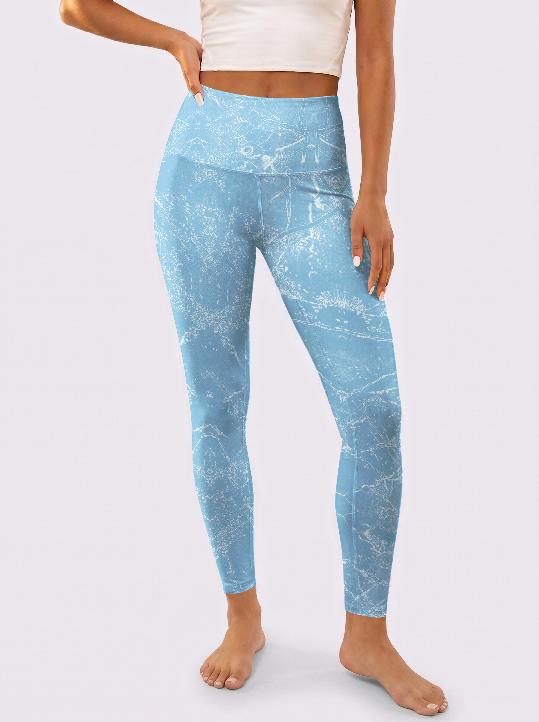 Noir Marble High-Waist Yoga Leggings