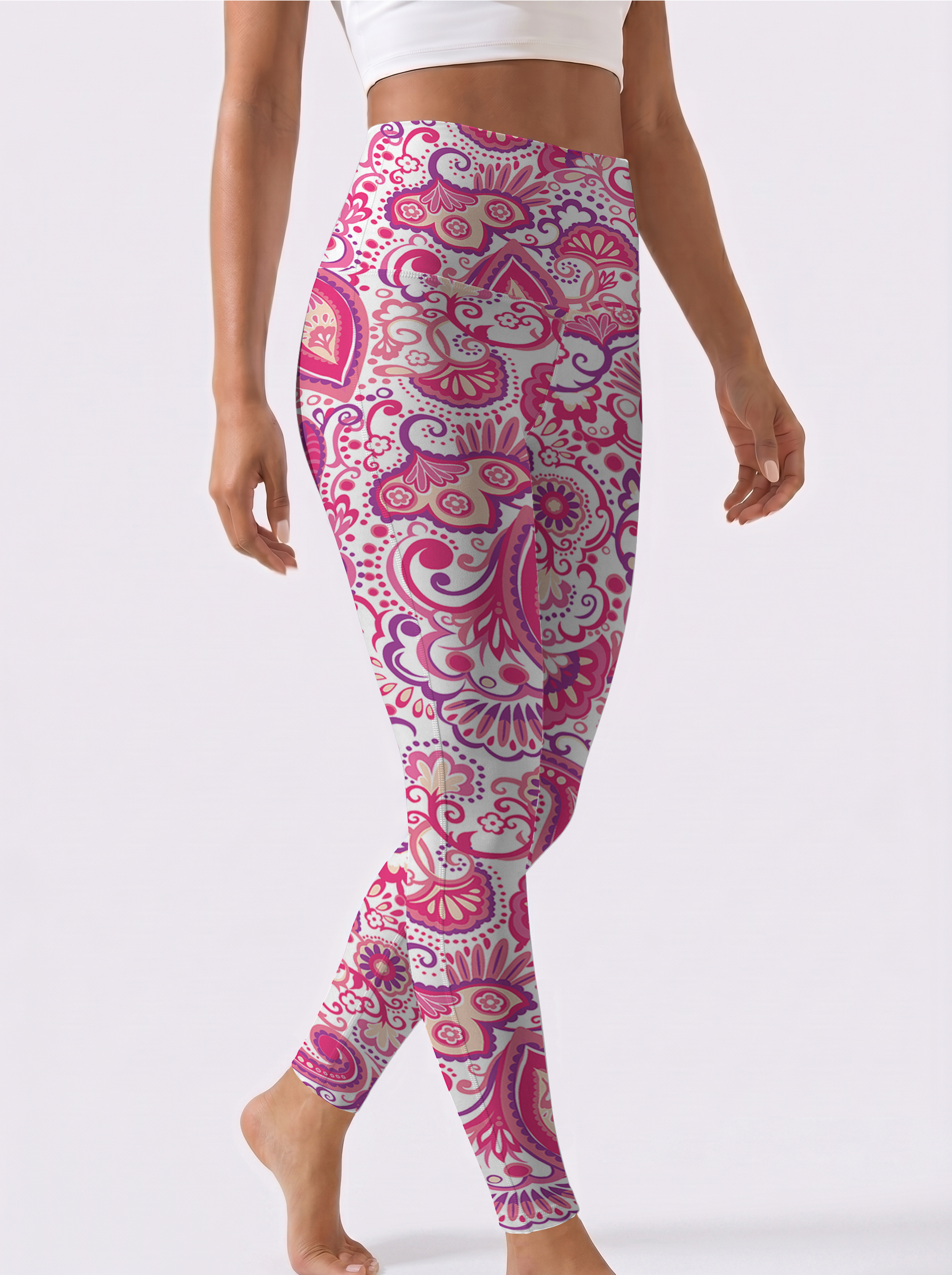Pink Paislee Bloom Leggings