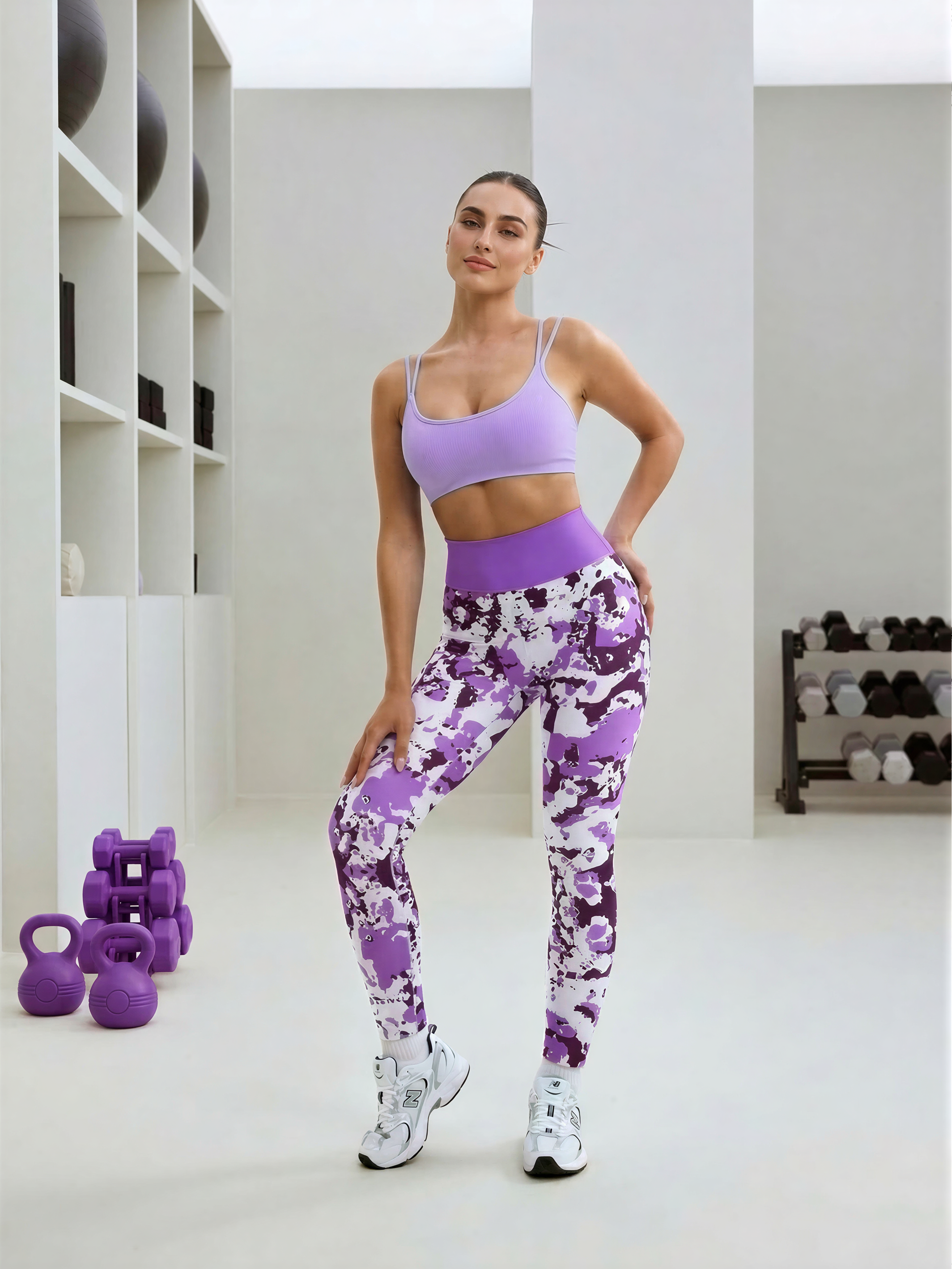 Purple Haze Abstract Splatter Leggings