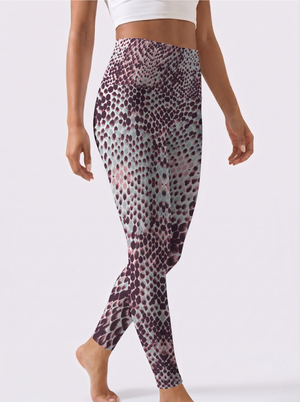 Pink & Grey Snake Print Leggings