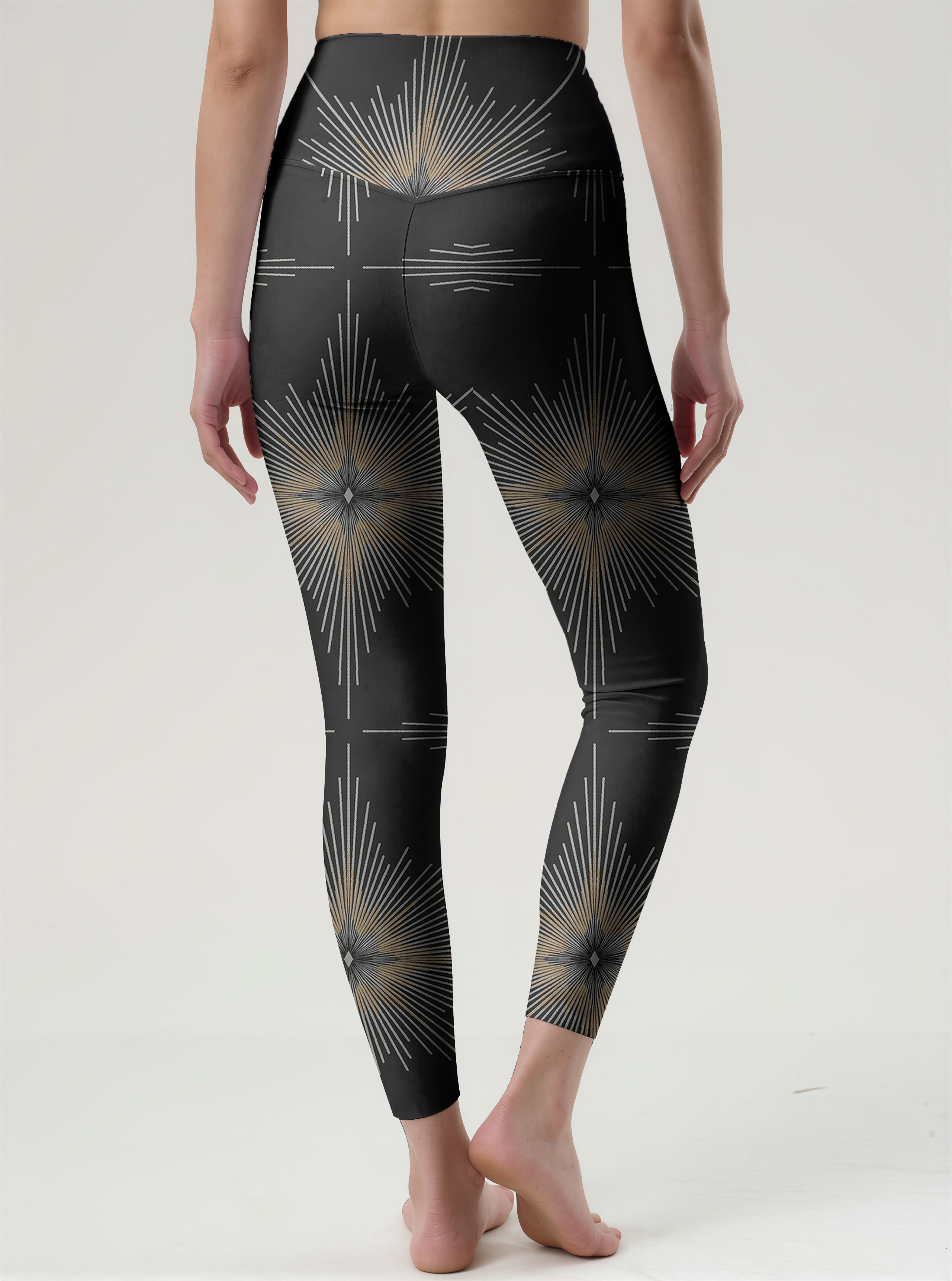 Starry geometric high-waisted yoga pants