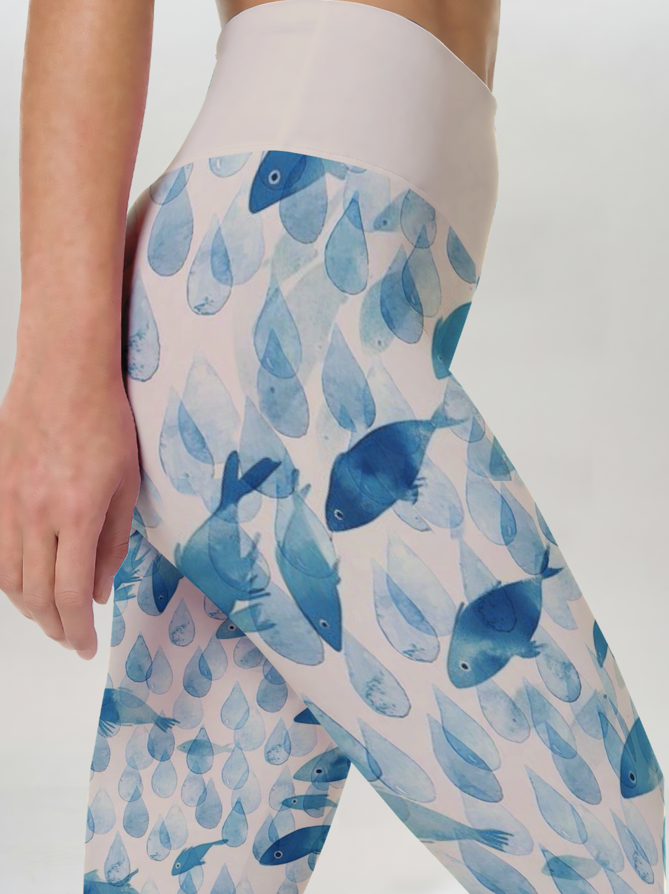 Water Ripple Fish Trend Yoga Pants