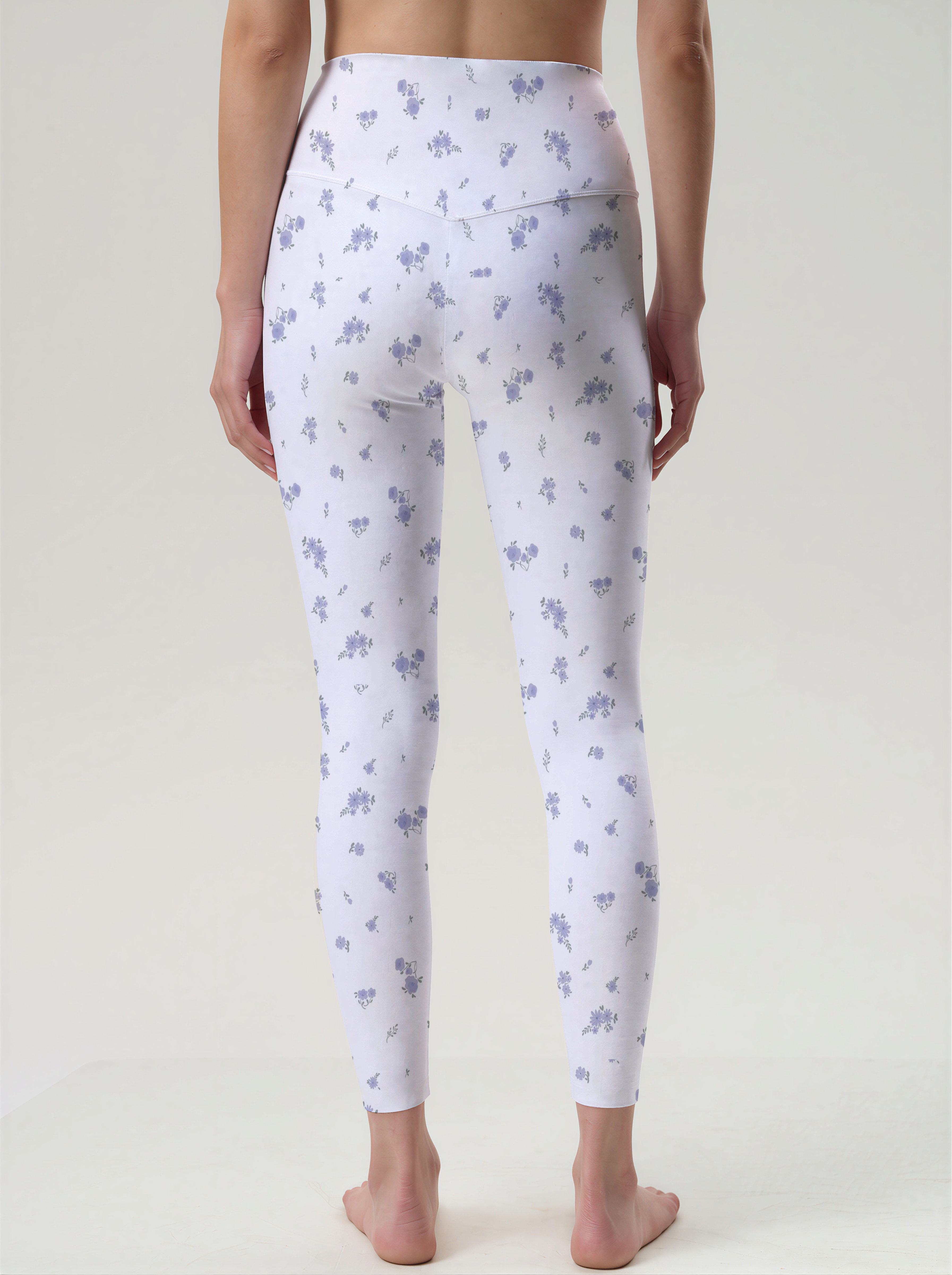 Lavender Sprig High-Waist Yoga Leggings