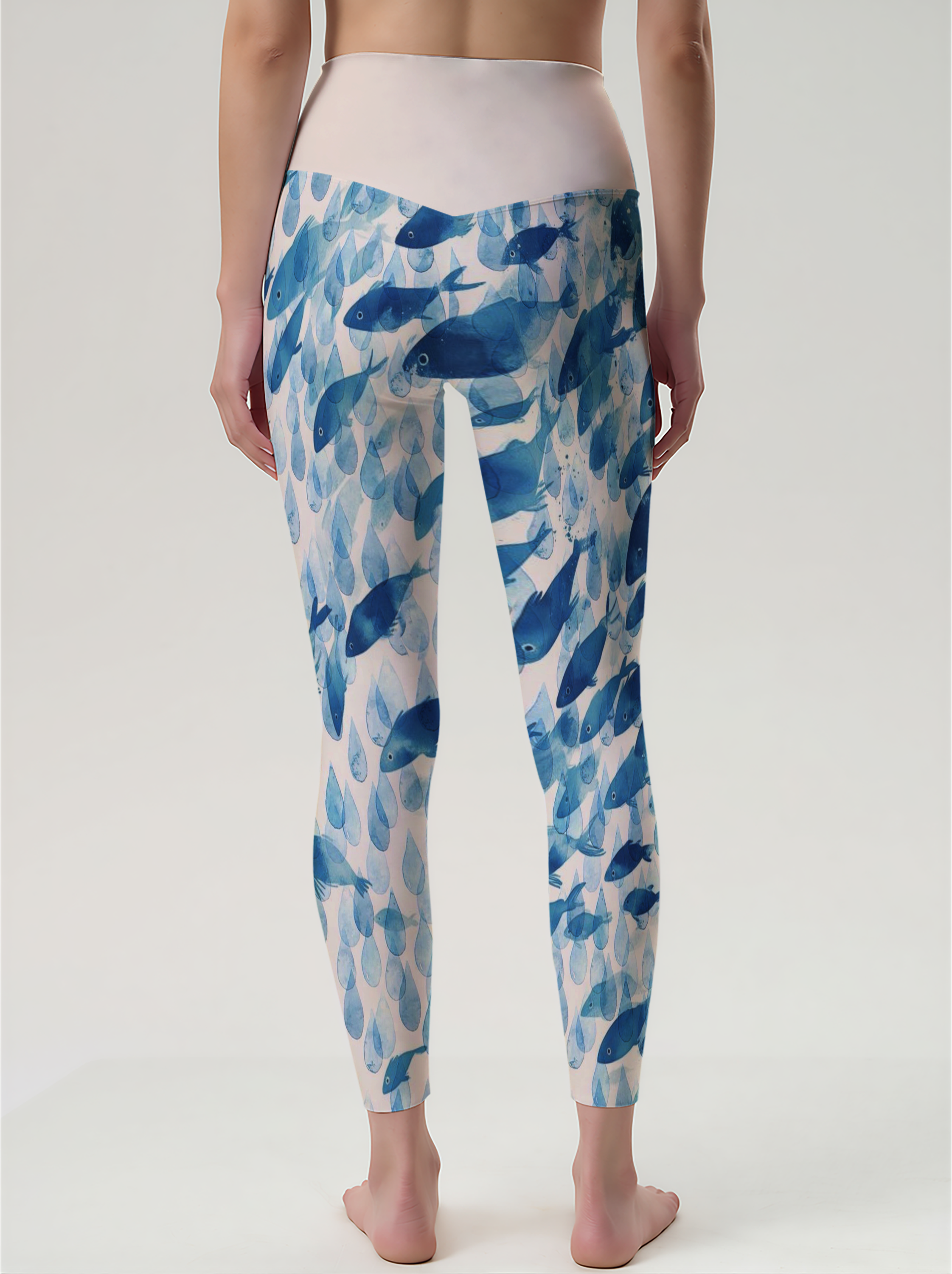 Water Ripple Fish Trend Yoga Pants