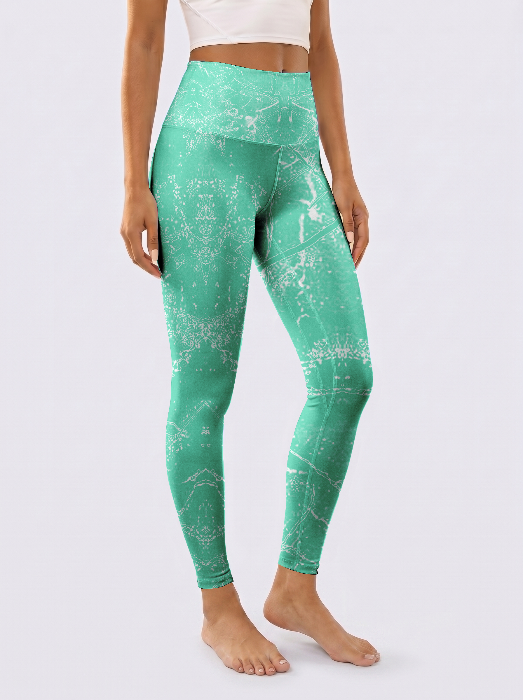 Noir Marble High-Waist Yoga Leggings