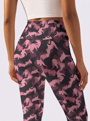 Pink Leopard-Print High-Waist Leggings