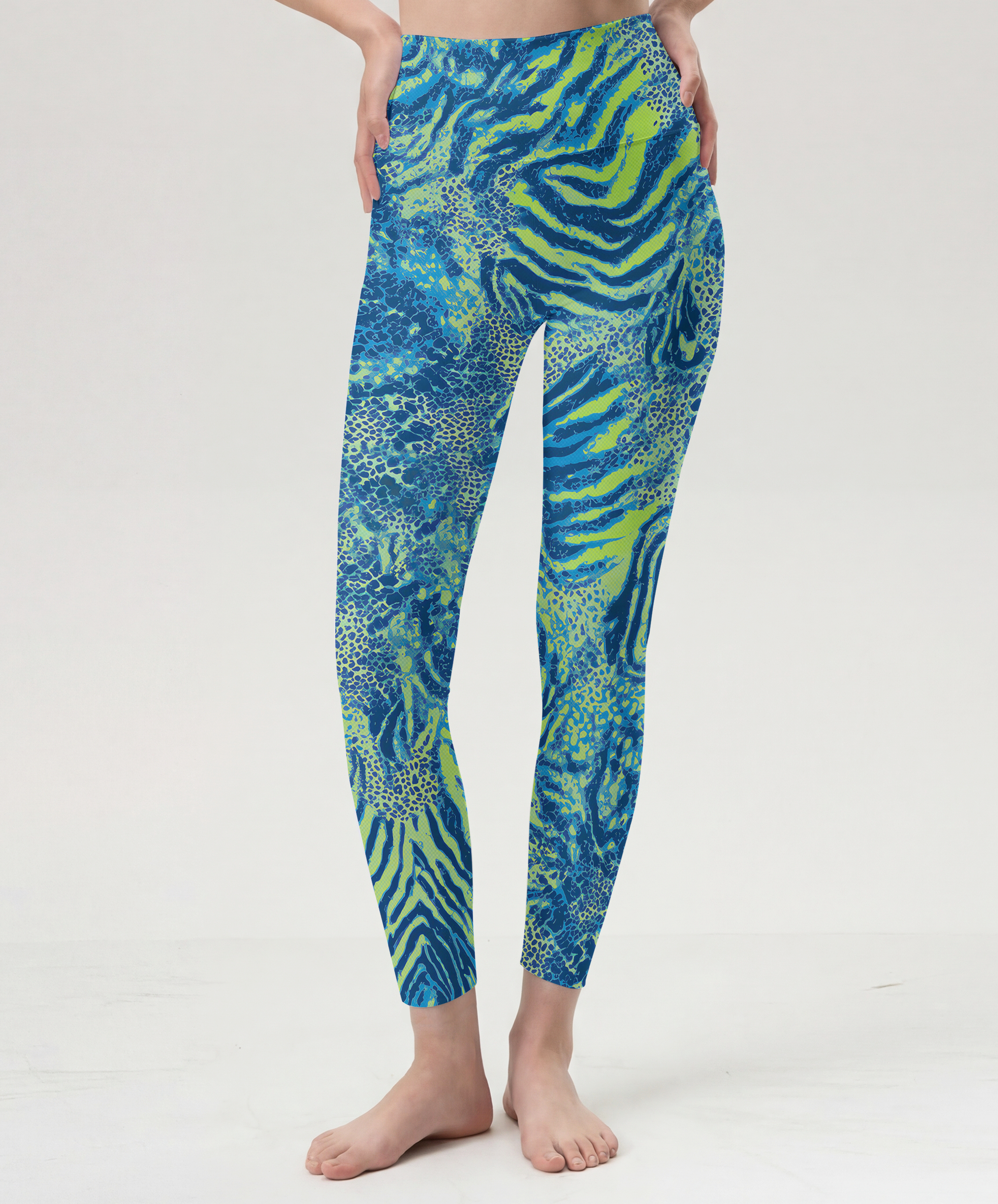 Blue-Green Wild Mix Leggings