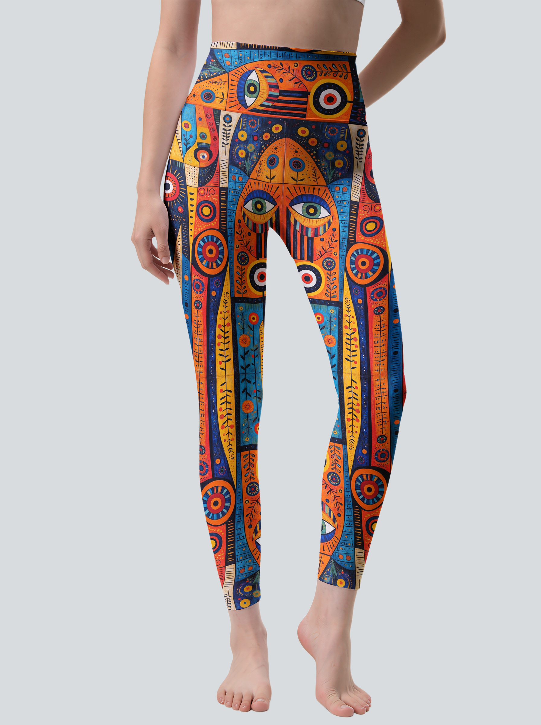 Tribal Totem Eye High-Waist Yoga Leggings