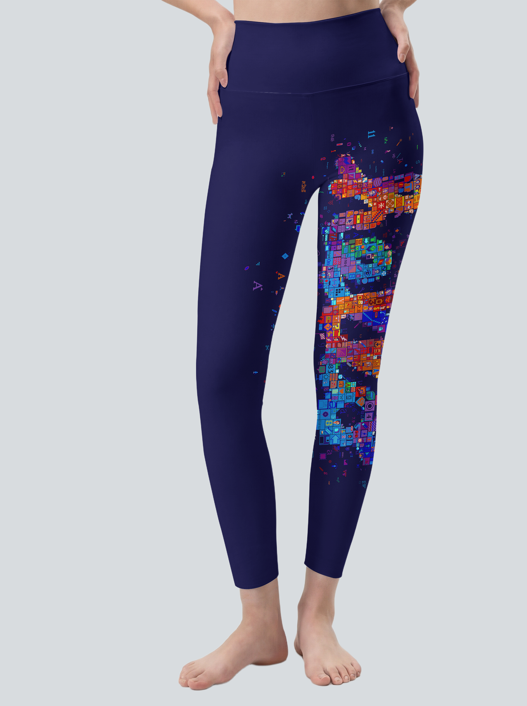 Cyber Geometric Fragment Leggings