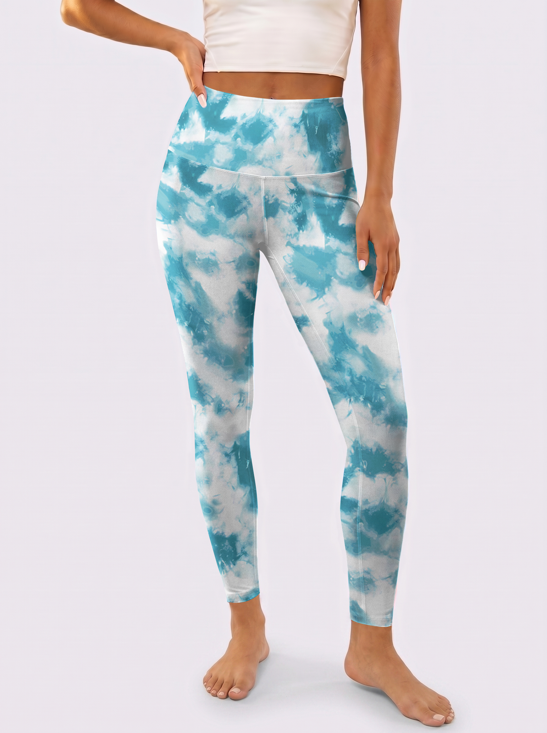 Teal Tie-Dye Leggings