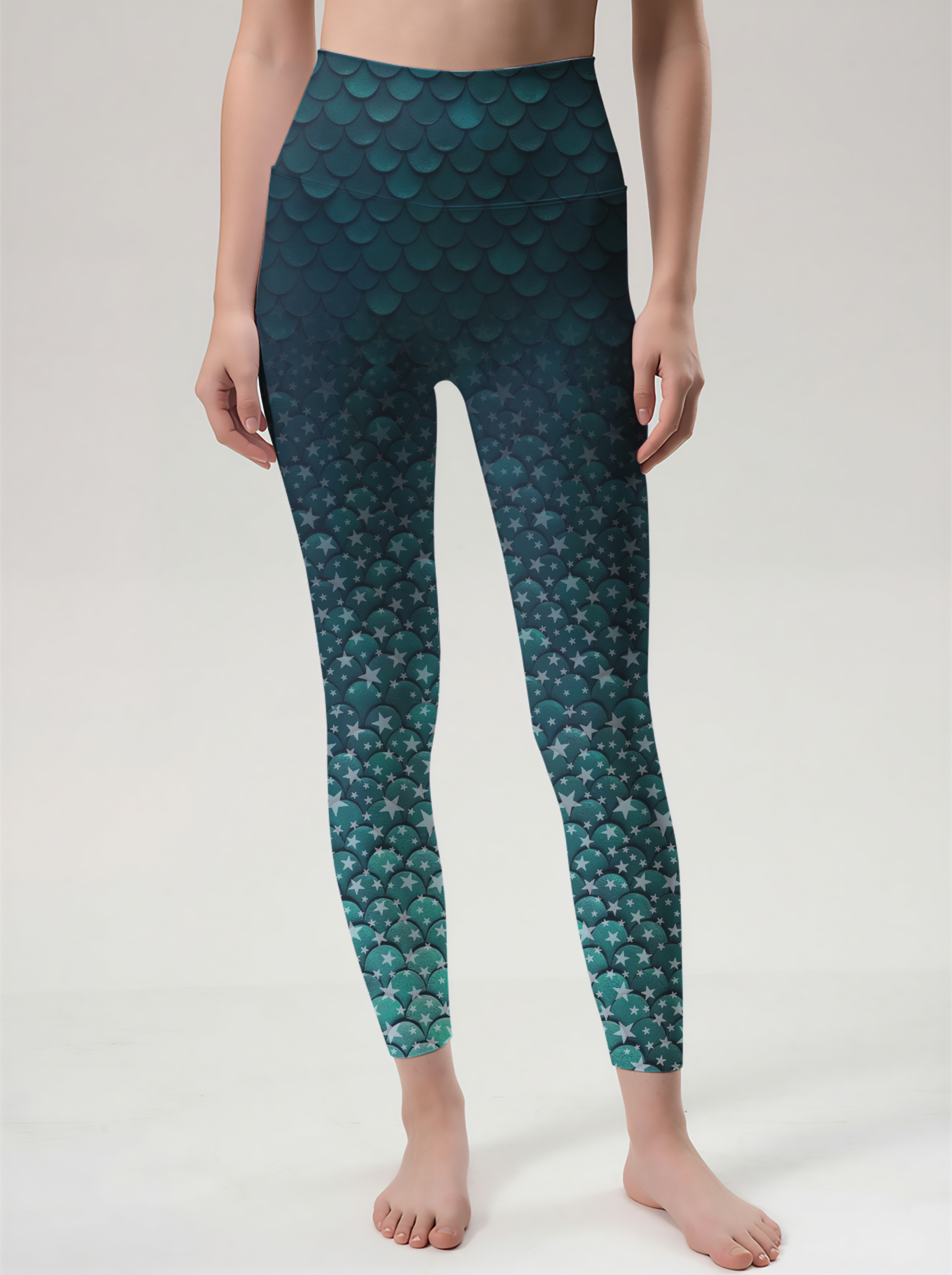 Mermaid Starry Scales Yoga Leggings