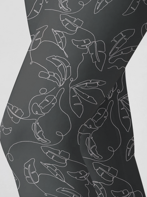Minimal Leaf Line High-Waist Yoga Leggings