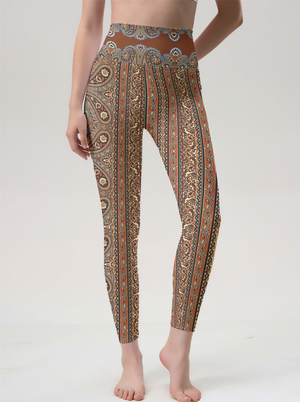 Boho Paisley Stripe Leggings