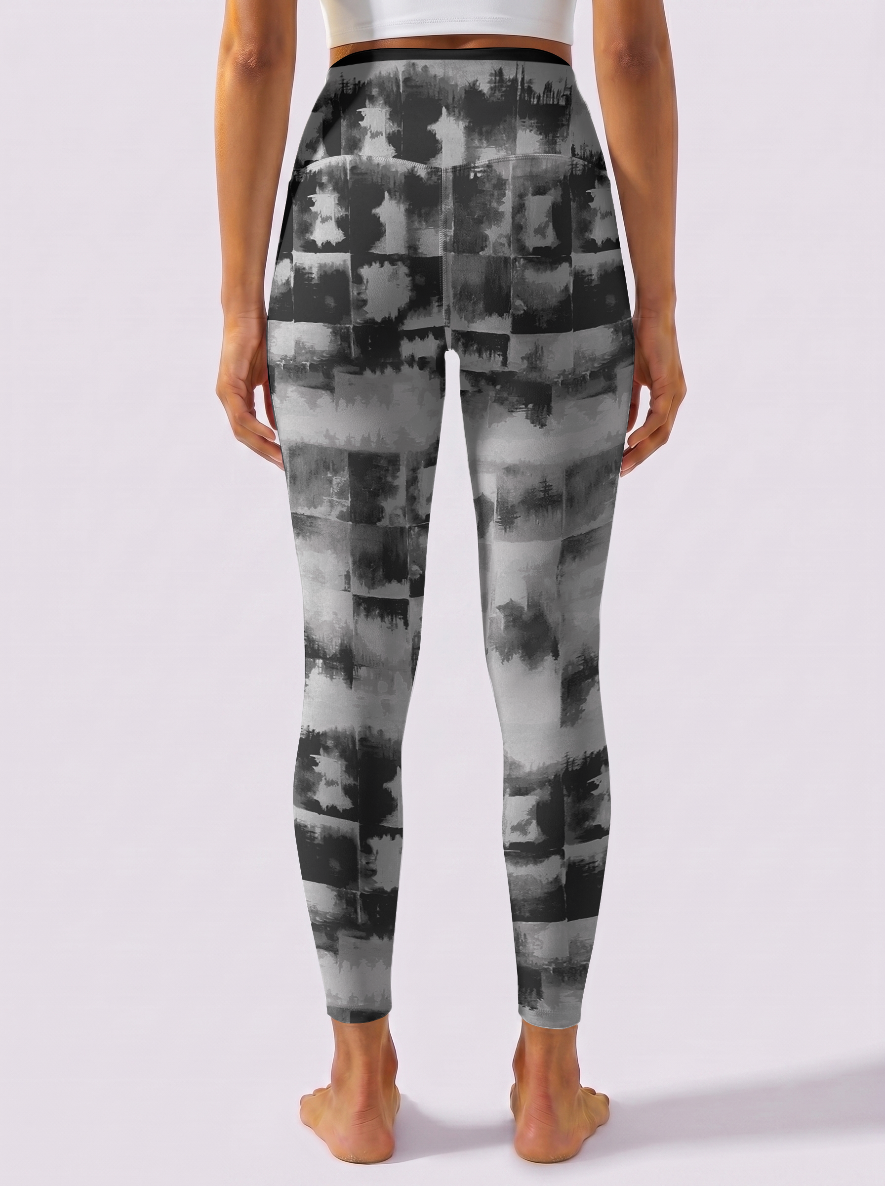Ink Wash Checkered Leggings