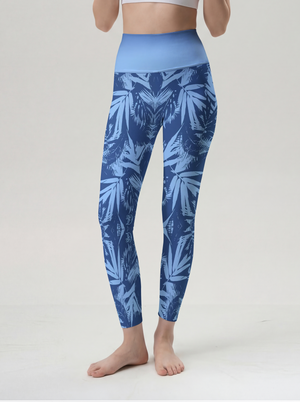 Indigo Bamboo High-Waist Yoga Leggings