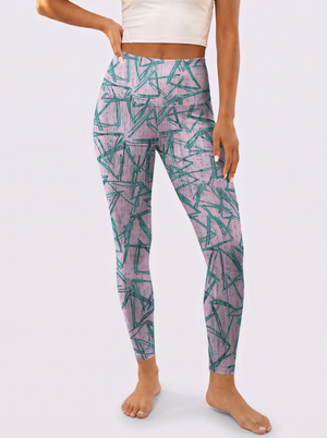 Pink & Green Graffiti Leggings