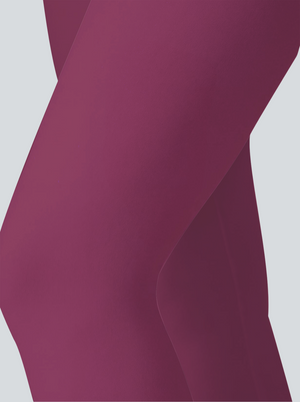 Berry Red Stitched Floral Leggings