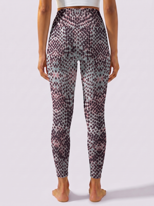 Pink & Grey Snake Print Leggings